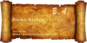 Borka Alvina névjegykártya